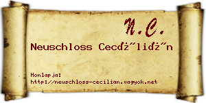 Neuschloss Cecílián névjegykártya